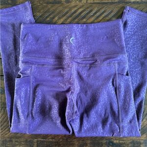Zyia Active High Rise Leggings Womens M Crop Purple Pocket NWOT Pebbled sz2